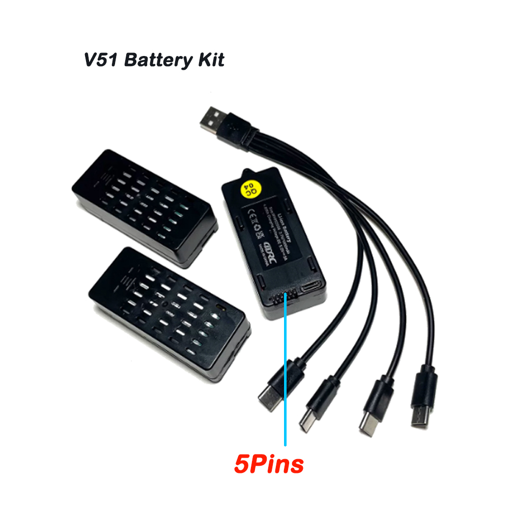 Drone Racing Charger - 3PCS Batteria 4D-V51 3.7V 1300mAh Batteria